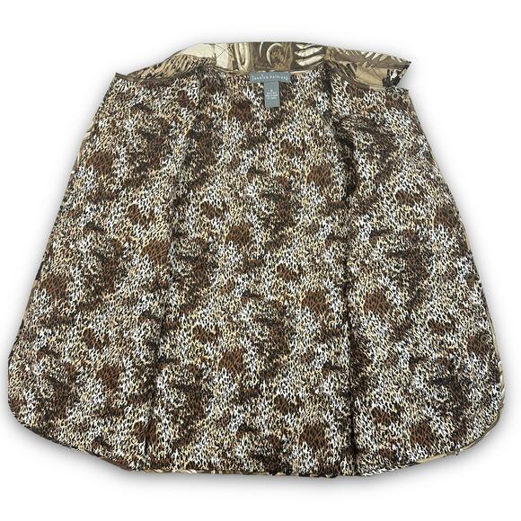 Jessica Holbrook 100% Silk Lightweight Quilted Jacket Brown Animal Print Small - Picture 4 of 5